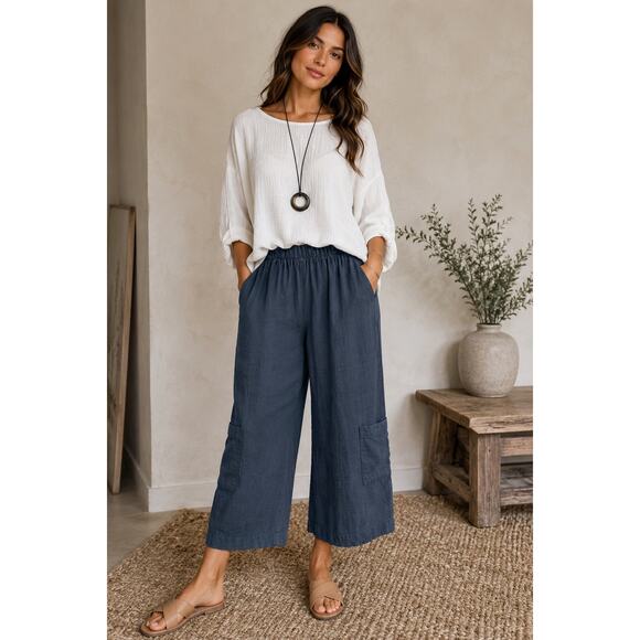 bryn Walker Pants - Bryn Walker Linen Wide Leg Lagenlook Pants S